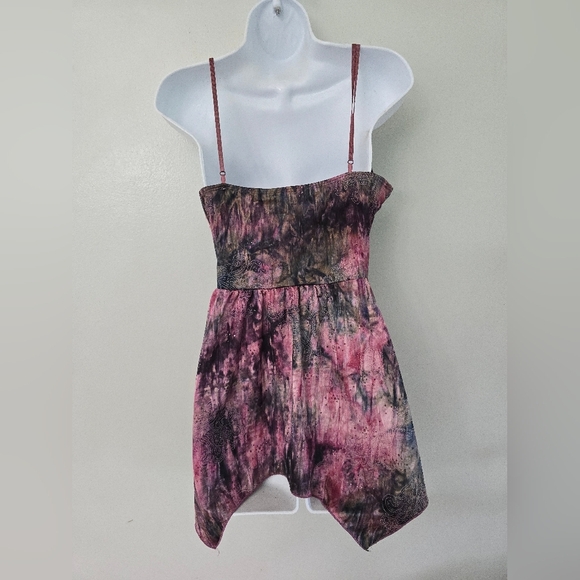 Vol 1 Babydoll Fairy Sequin Cami Tunic Top Size Medium Handkerchief Hem - Picture 5 of 11